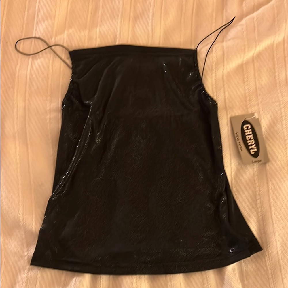 Black Satin Women's Top